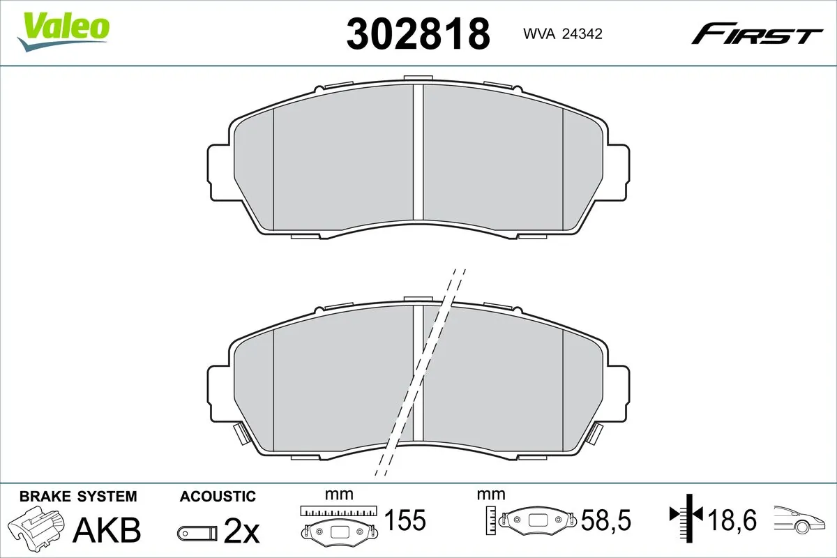 Brake Pad Set, disc brake FIRST 302818