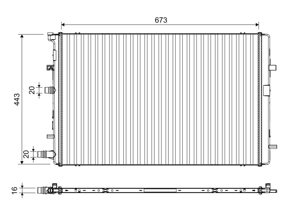 Radiator, engine cooling 701395