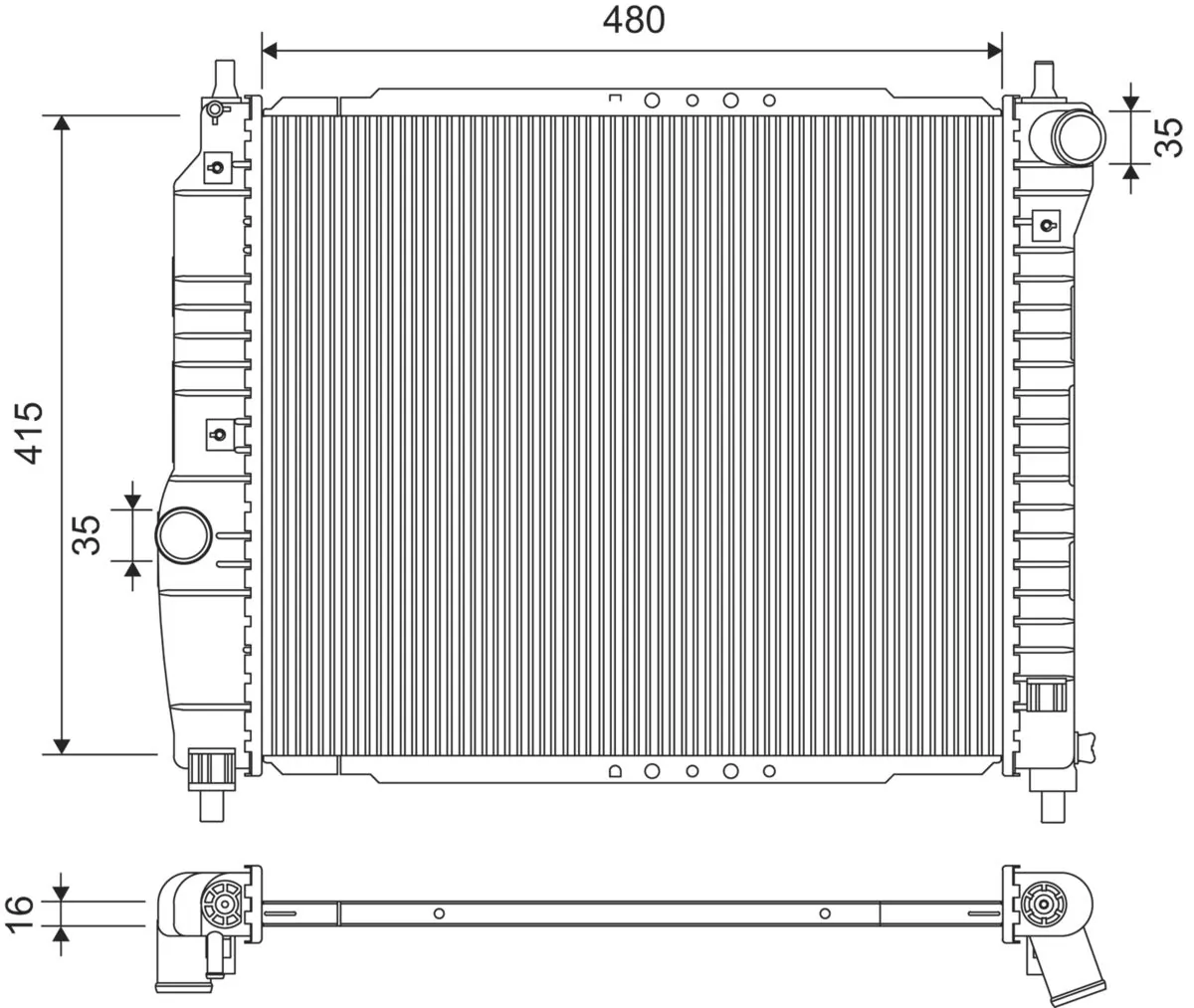 Radiator, engine cooling 735157