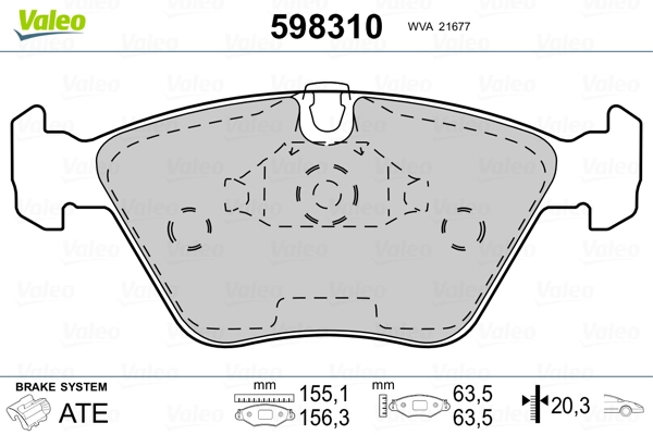 Brake Pad Set, disc brake 598310
