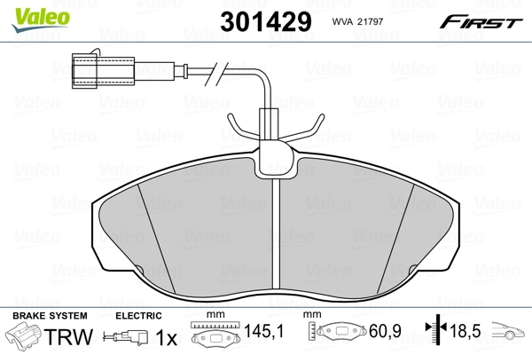 Brake Pad Set, disc brake FIRST 301429