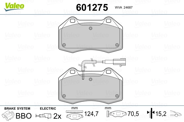 VALEO 601275 Brake Pad Set, disc brake