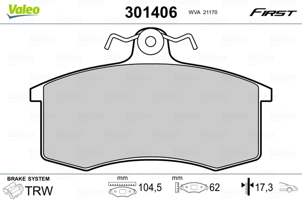 Brake Pad Set, disc brake FIRST 301406