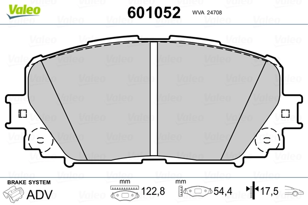 VALEO 601052 Brake Pad Set, disc brake
