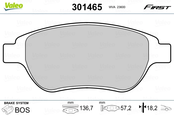 Brake Pad Set, disc brake FIRST 301465