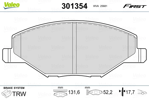 Brake Pad Set, disc brake FIRST 301354