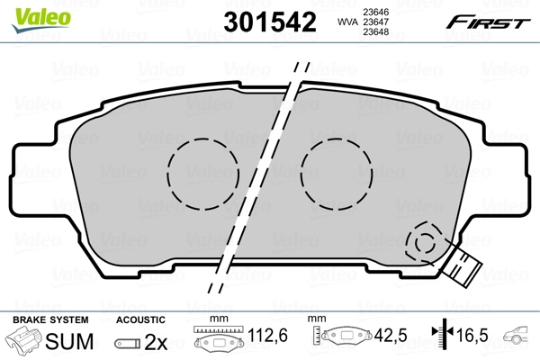 Brake Pad Set, disc brake FIRST 301542