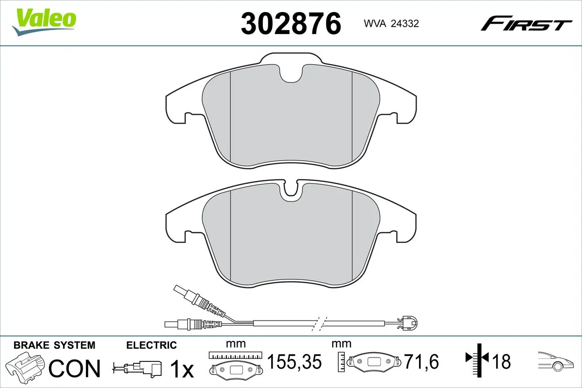 Brake Pad Set, disc brake FIRST 302876