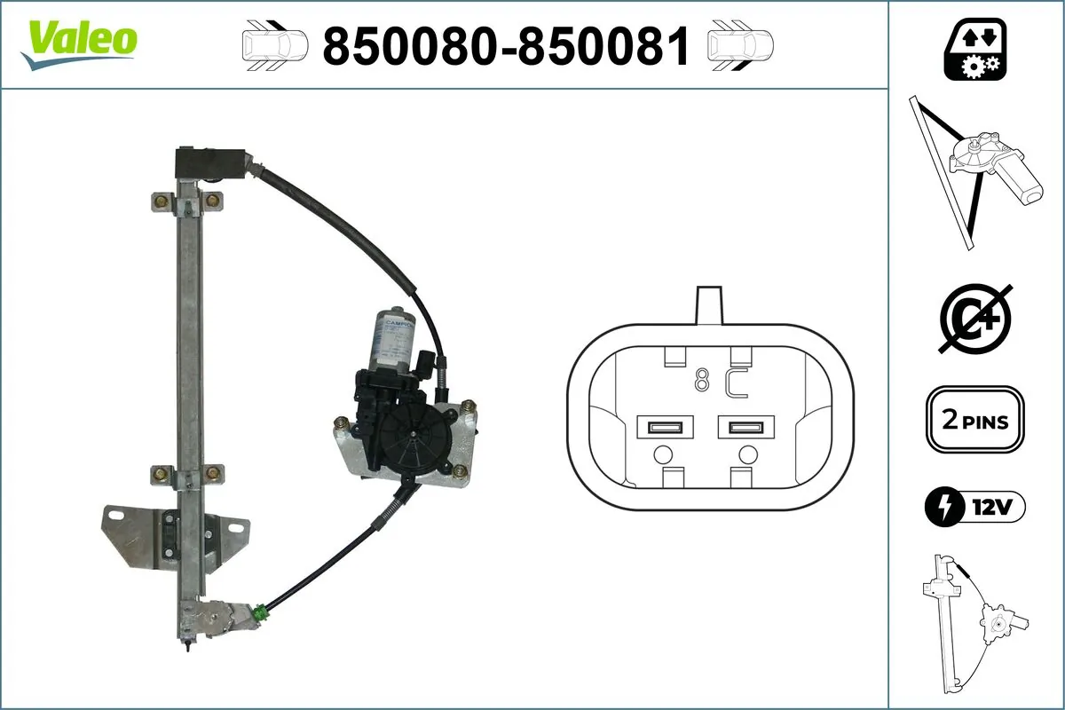 VALEO 850080 Window Regulator