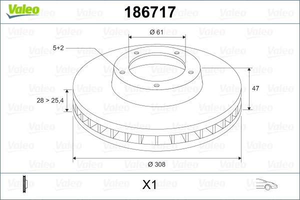 VALEO 186717 Brake Disc