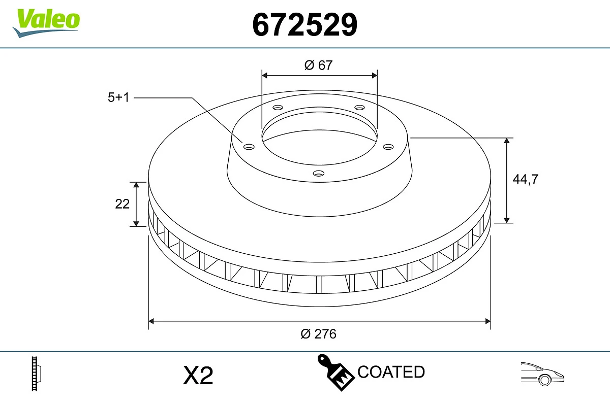 ブレーキ・ローター COATED 672529