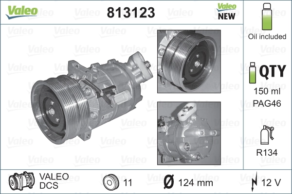 Kompresor, AC VALEO ORIGINS NEW OE TECHNOLOGY 813123