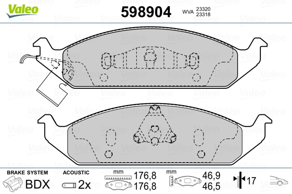 VALEO 598904 Brake Pad Set, disc brake