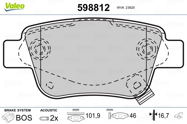 Brake Pad Set, disc brake 598812