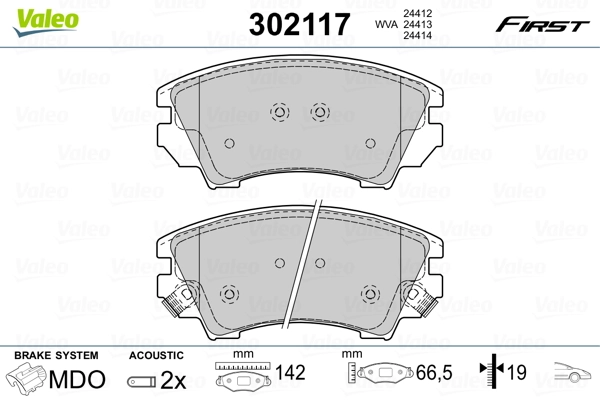 Brake Pad Set, disc brake FIRST 302117