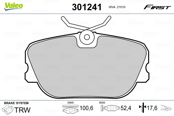VALEO 301241 Brake Pad Set, disc brake