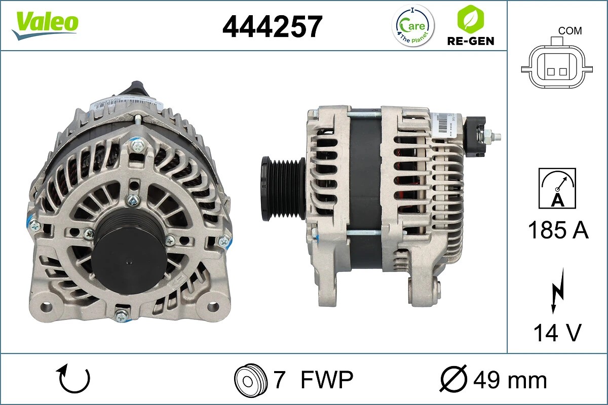 Alternator VALEO RE-GEN REMANUFACTURED 444257