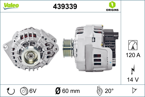 Alternator VALEO ORIGINS NEW OE TECHNOLOGY 439339
