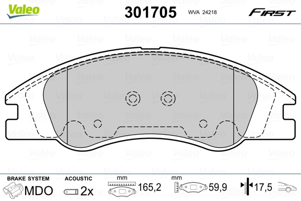 Brake Pad Set, disc brake FIRST 301705