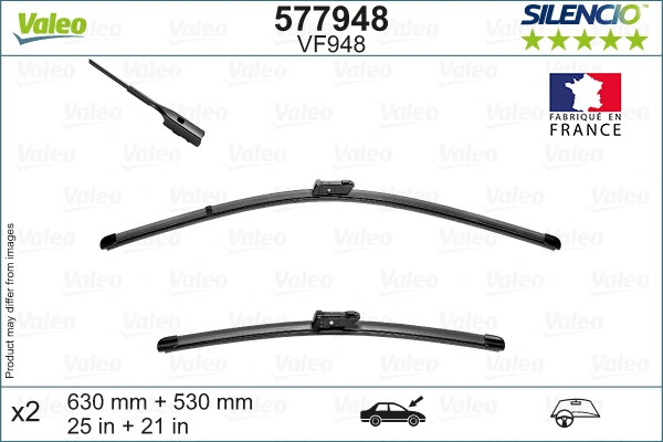 Wiper Blade SILENCIO FLAT BLADE SET 577948