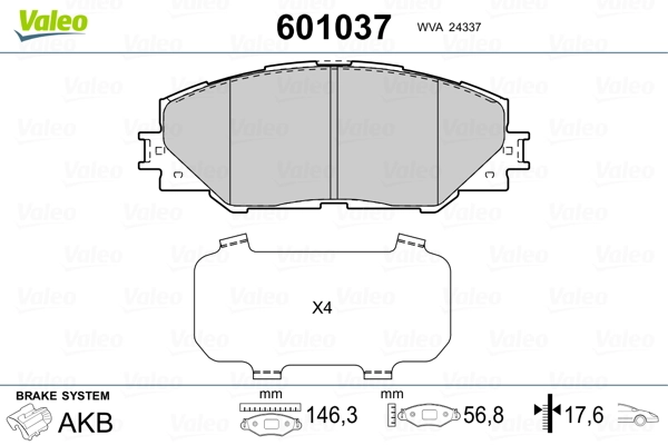 Brake Pad Set, disc brake 601037