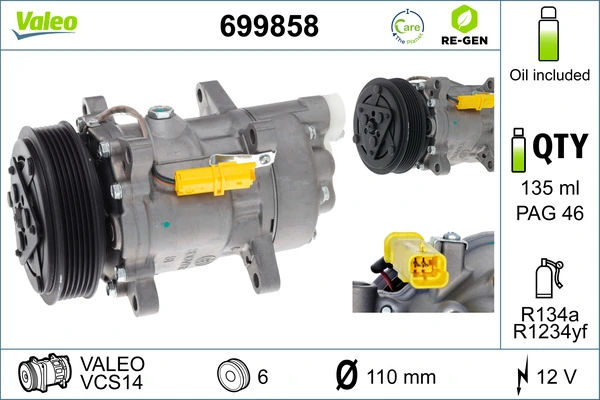 VALEO 699858 Compressor, air conditioning