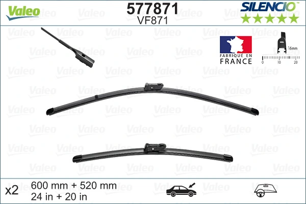 Wiper Blade SILENCIO FLAT BLADE SET 577871