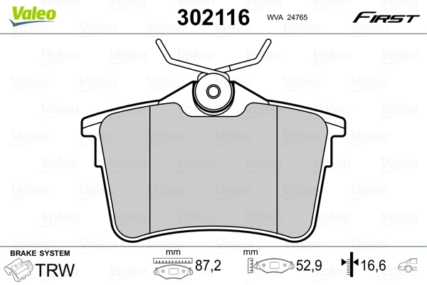 Brake Pad Set, disc brake FIRST 302116