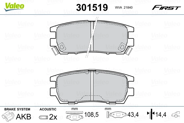 Brake Pad Set, disc brake FIRST 301519