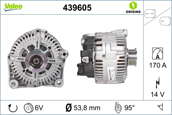 Alternator VALEO ORIGINS NEW OE TECHNOLOGY 439605