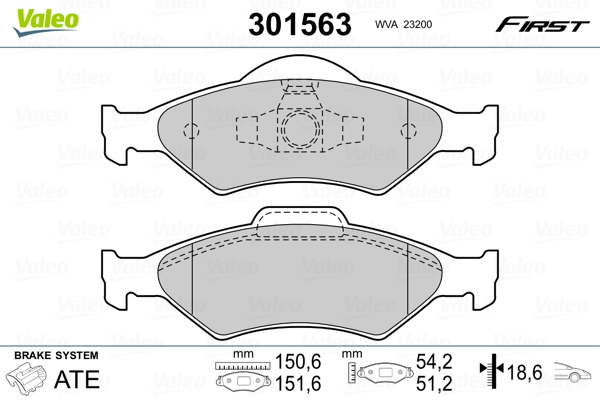Brake Pad Set, disc brake FIRST 301563