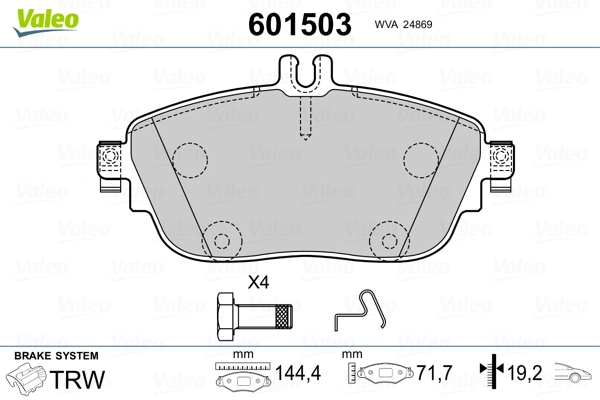 VALEO 601503 Brake Pad Set, disc brake