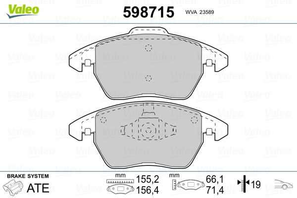 VALEO 598715 Brake Pad Set, disc brake