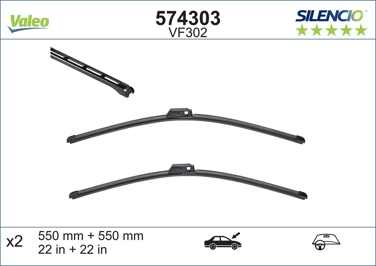 Wiper Blade SILENCIO FLAT BLADE SET 574303