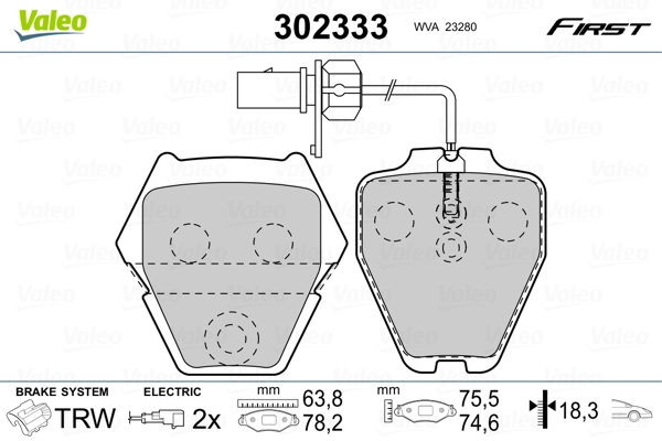 Brake Pad Set, disc brake FIRST 302333
