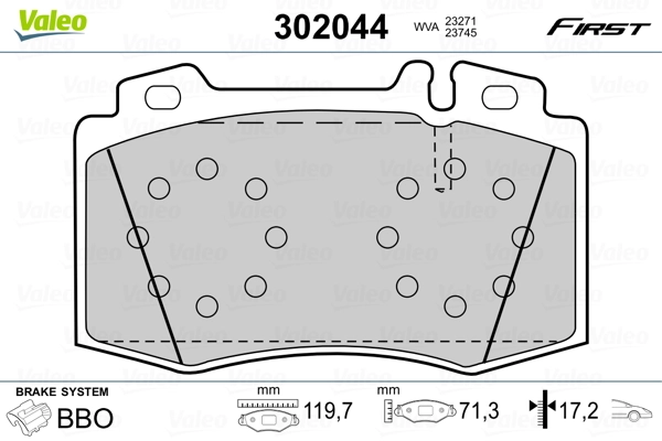 Brake Pad Set, disc brake FIRST 302044