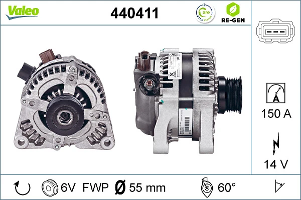 Alternator VALEO RE-GEN REMANUFACTURED 440411