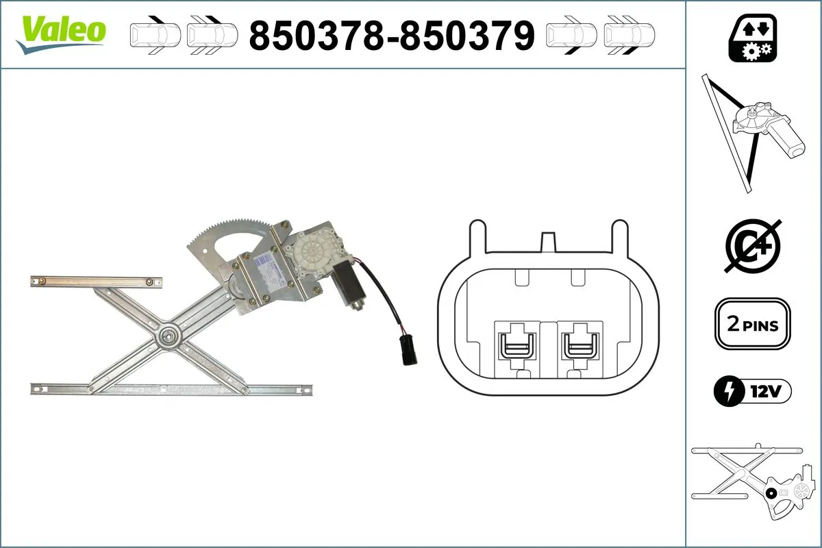VALEO 850378 Window Regulator