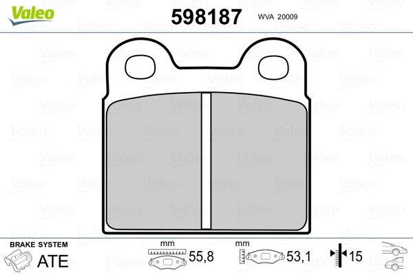 VALEO 598187 Brake Pad Set, disc brake