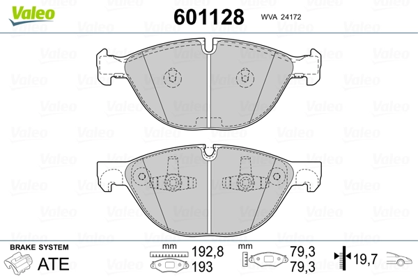 VALEO 601128 Brake Pad Set, disc brake