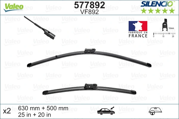 Wiper Blade SILENCIO FLAT BLADE SET 577892