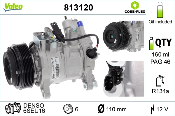 Compressor, air conditioning VALEO CORE-FLEX 813120