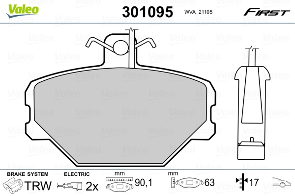 Brake Pad Set, disc brake FIRST 301095