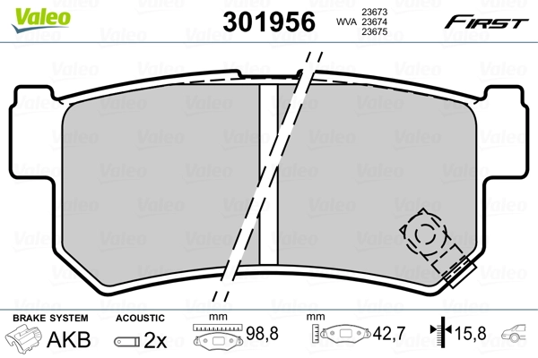 Brake Pad Set, disc brake FIRST 301956
