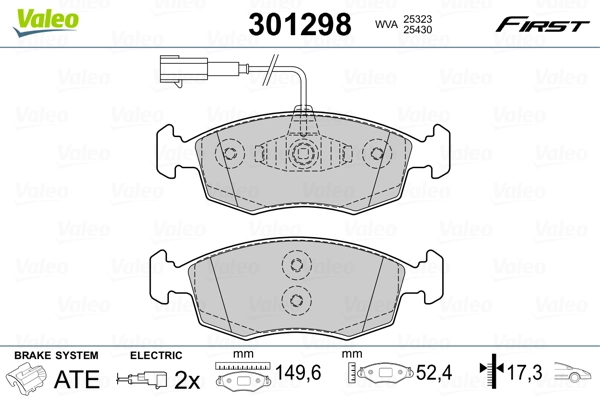 Brake Pad Set, disc brake FIRST 301298