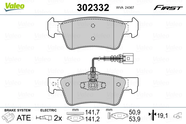 Brake Pad Set, disc brake FIRST 302332