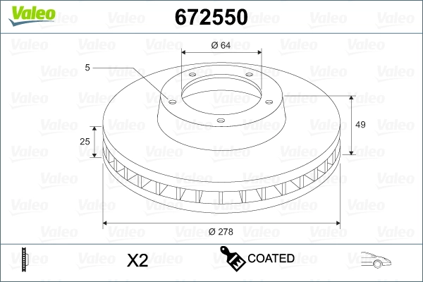 Brake Disc COATED 672550