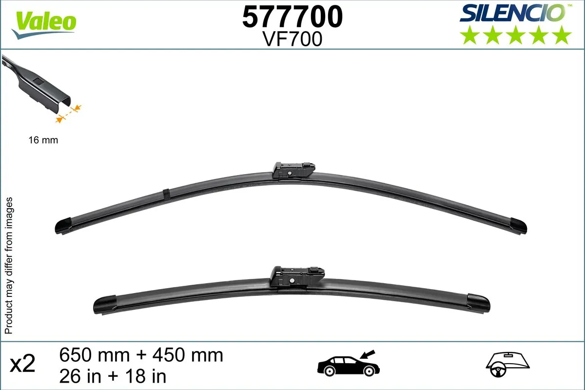 Wiper Blade SILENCIO FLAT BLADE SET 577700