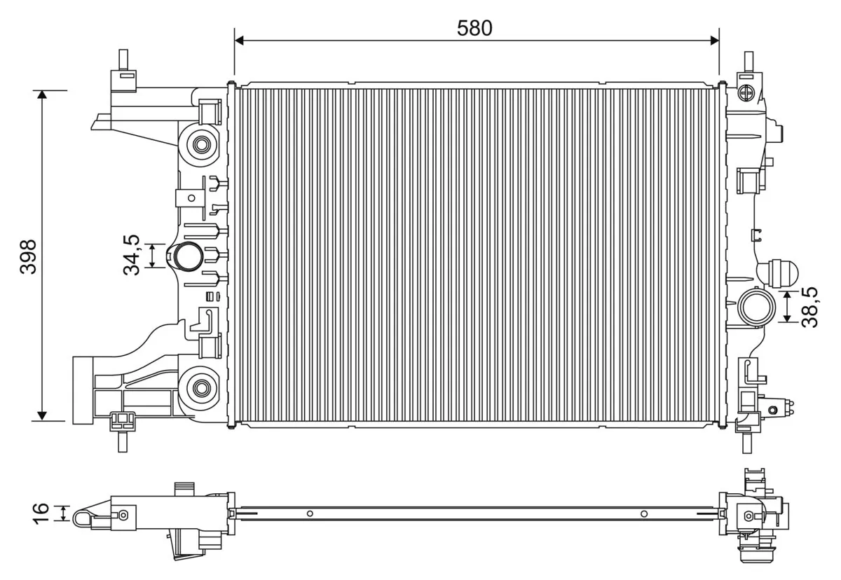 Radiator, engine cooling 701244