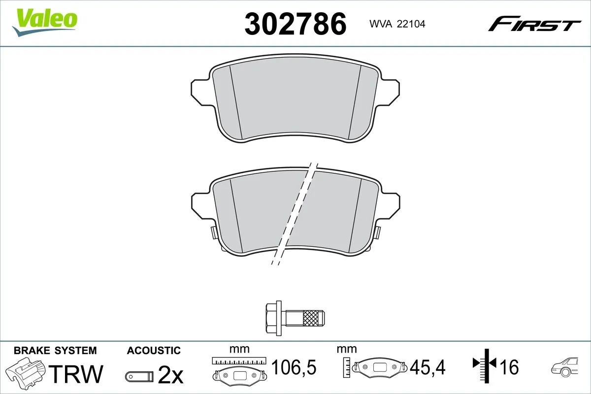 Brake Pad Set, disc brake FIRST 302786